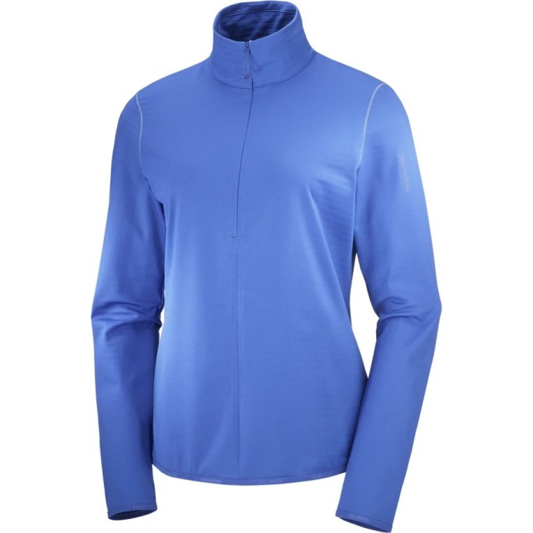 Chaquetas Salomon Essential Lightwarm Half Zip Mujer Azules | MX JKRZ659